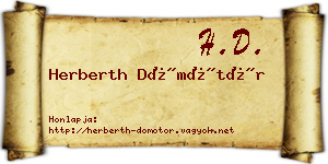 Herberth Dömötör névjegykártya